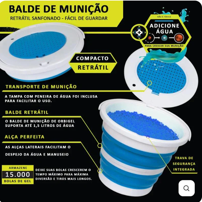 Balde de bolinhas orbes - Xniper